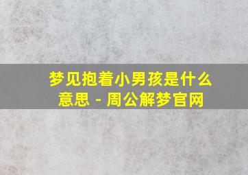 梦见抱着小男孩是什么意思 - 周公解梦官网